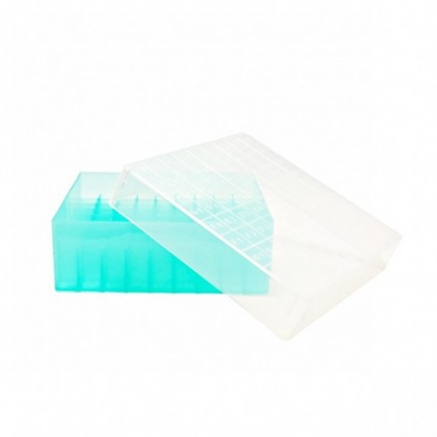 Caja de PP para 81 criotubos de 1-2 ml, amarilla