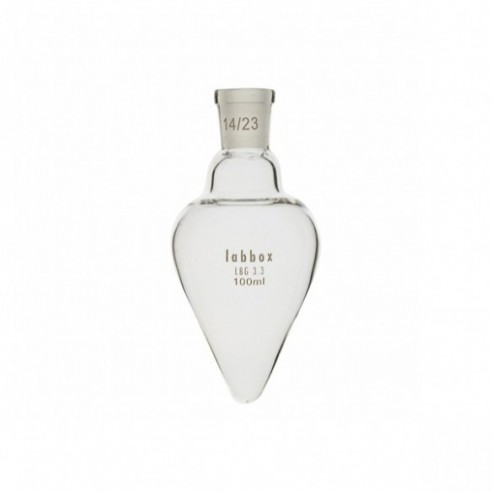 Matraz forma corazón esmerilado, 14/23, 50 ml
