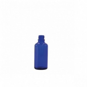 Frasco de vidrio azul boca estrecha, DIN-18, 50 ml, 88 uds