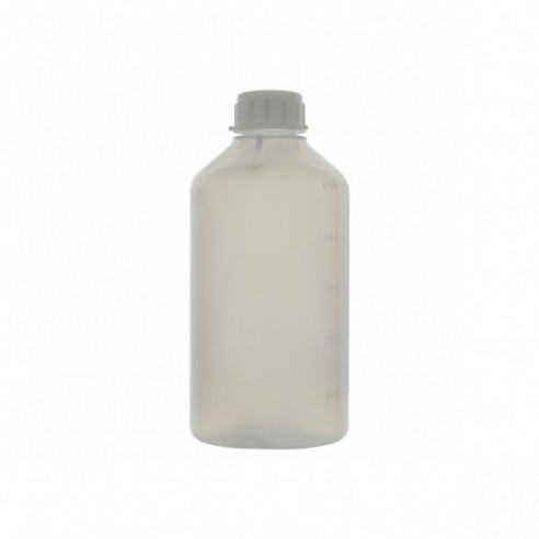 Frasco redondo graduado con tapón precinto, LDPE, 125 ml, 10 uds
