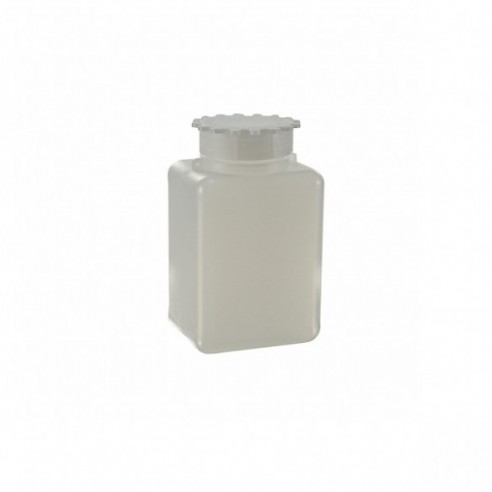 Frasco rectangular graduado con tapón estrella, HDPE,  2000 ml, 70 uds