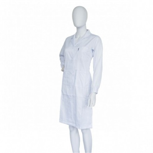 Bata 100% algodón blanca, mujer, talla XL (54 - 56), 10 uds