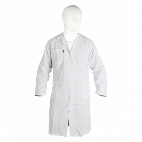 Bata blanca, hombre 65% poliéster/35% algodón, talla XL (62 - 64)
