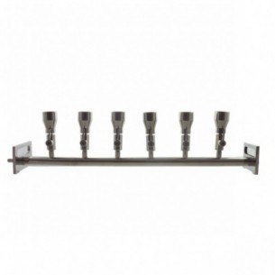 Rampa de filtración de acero inoxidable, 6 posiciones