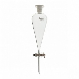 Embudo de decantación cónico con llave de PTFE, 500 ml, LBG 3.3, 2 uds